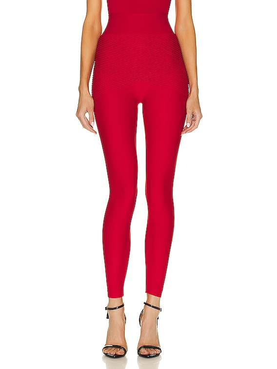 Wolford Shaping Plissee Legging in Barbados Cherry