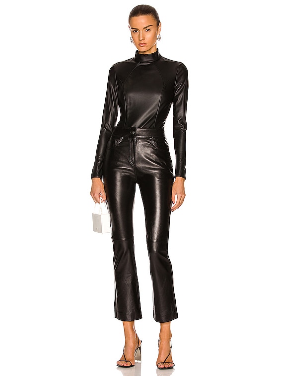 Amina Muaddi X Wolford Amina Muaddi x Wolford Vegan Leather Turtleneck  Bodysuit