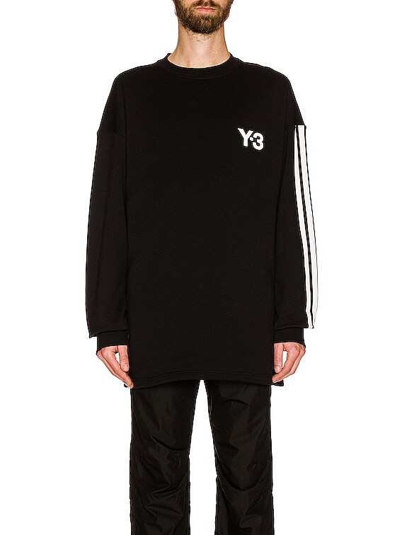 YOHJI YAMAMOTO♡ CREW NECK SWEAT (HP-T38-084-1) DAMAGED LINING SWEAT SHIRT(FREE SIZE Black): Yohji Yamamoto