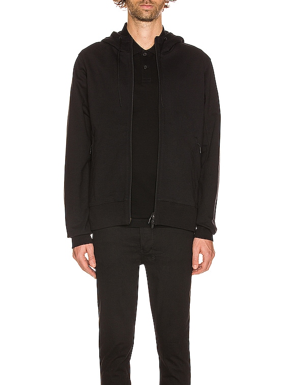 Y-3 Yohji Yamamoto Back Logo Full Zip Hoodie in Black | FWRD