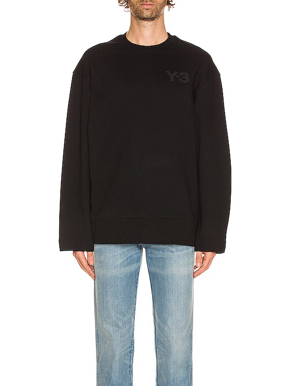 Y-3 / 19AW/CLASSIC CHEST LOGO CREW SWEATSHIRT/L/コットン/BLK/FN3366 Y-3 Chest Logo Crew Sweatshirt in Black | FWRD