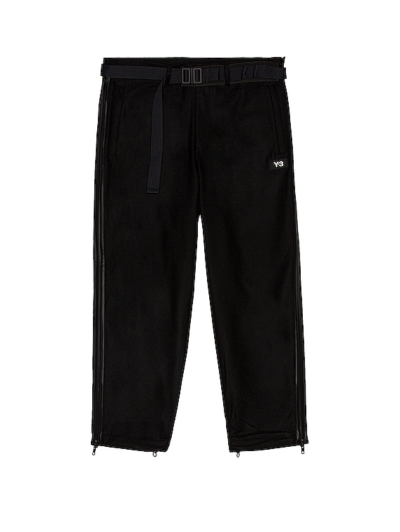 Y-3 Yohji Yamamoto M Ch3 Wool Flannel Cropped Pants in Black | FWRD