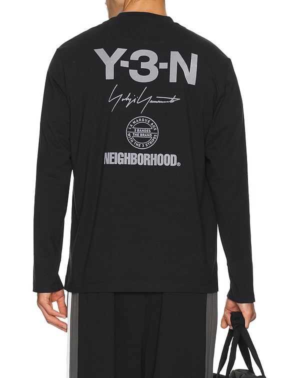 Y-3 Yohji Yamamoto x NBHD Logo Long Sleeve Tee in Black | FWRD