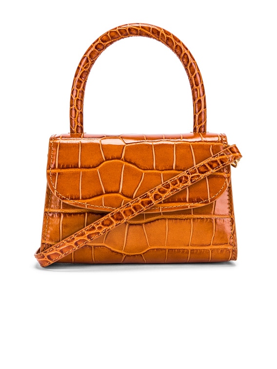 BY FAR Mini Croc-Embossed Leather Bag