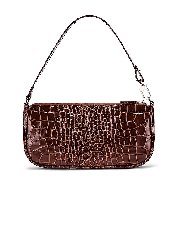 By Far Rachel Crocodile-embossed Leather Shoulder Bag (Shoulder