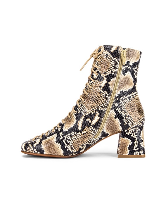 BY FAR Becca Leather Boot in Snake Print FWRD