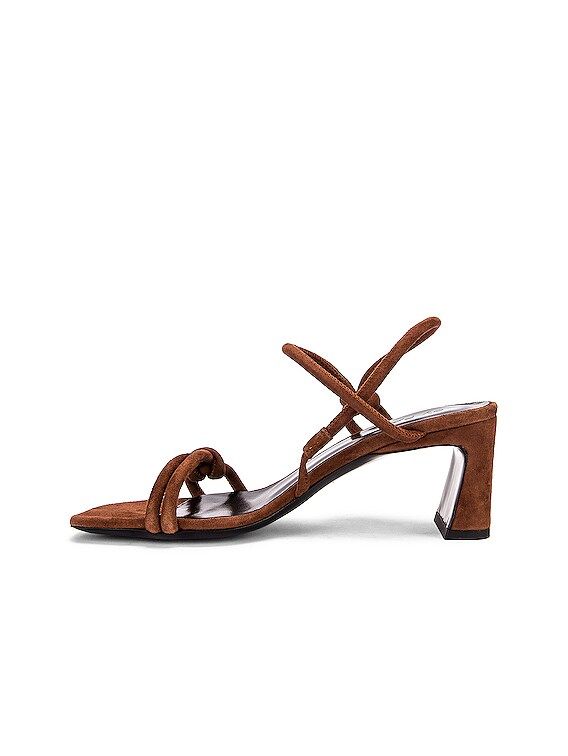 BY FAR Charlie Suede Leather Sandal in Brown FWRD