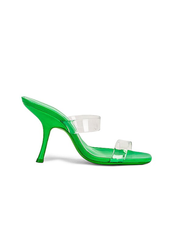 BY FAR Clara Gloss Leather Heel in Super Green FWRD