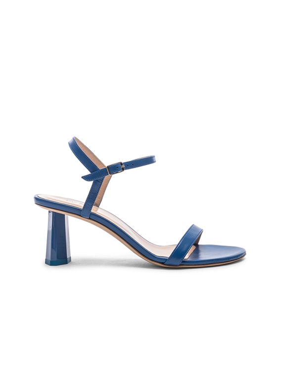 BY FAR Magnolia Sandal in Marine Blue Leather FWRD