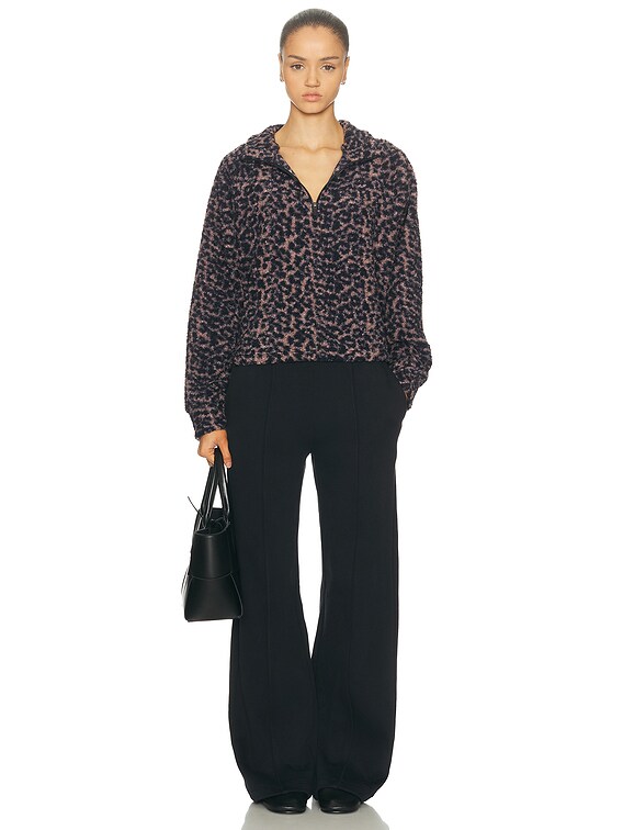 YEAR OF OURS Lucia Half Zip in Leopard | FWRD