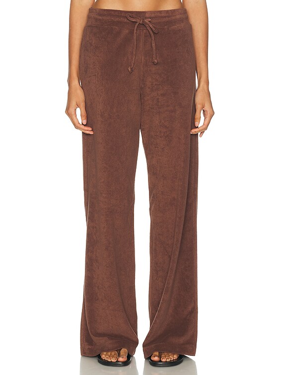 YEAR OF OURS Terry Vacation Pant in Chocolate Brown | FWRD