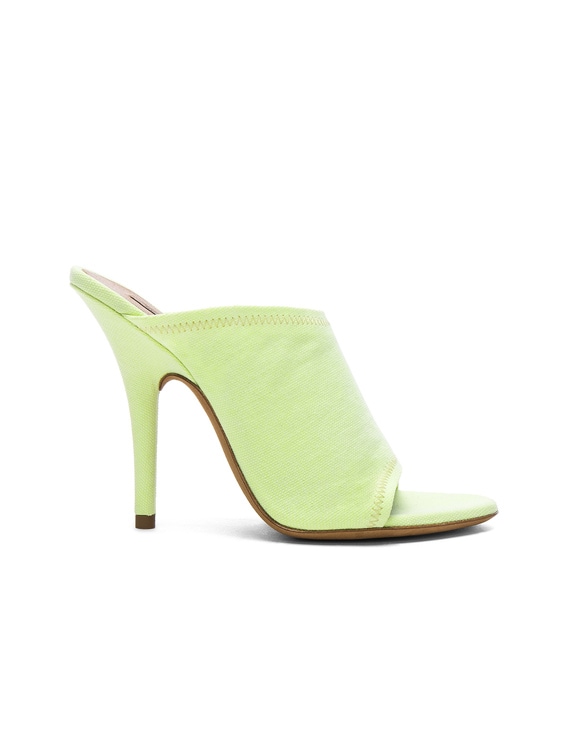 neon yellow mules