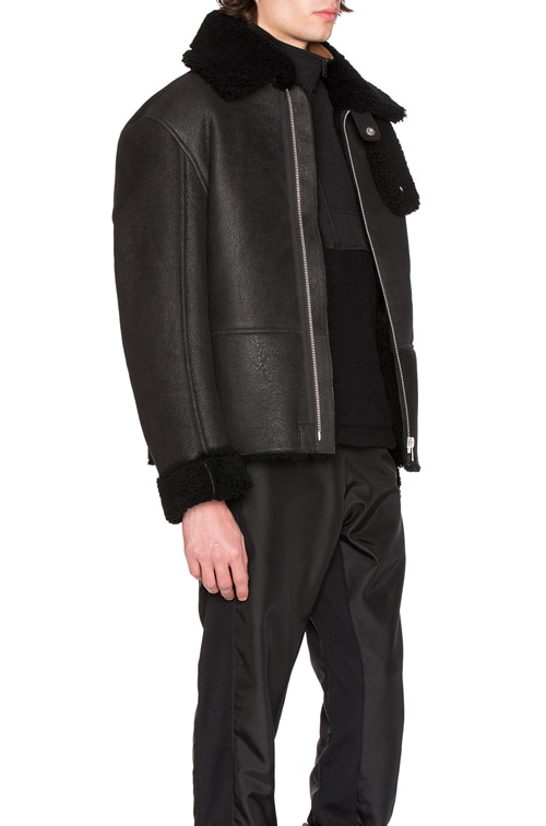 yeezy shearling flight coat