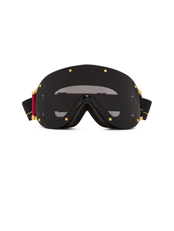 YNIQ Eyewear Model Four Goggle in Black & Gold | FWRD