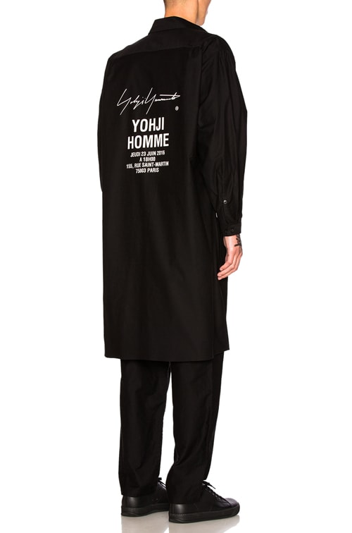 Yohji Yamamoto Staff Shirt in Black | FWRD