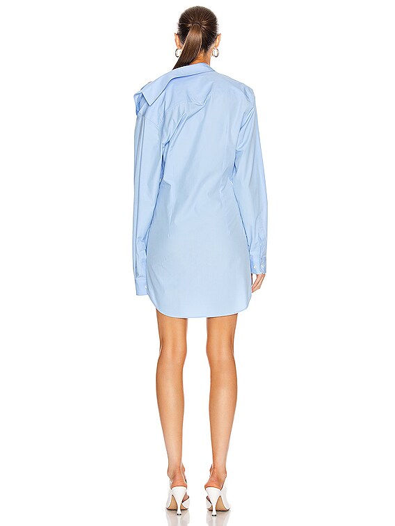 Y/Project Asymmetric Shirt Dress in Light Blue | FWRD