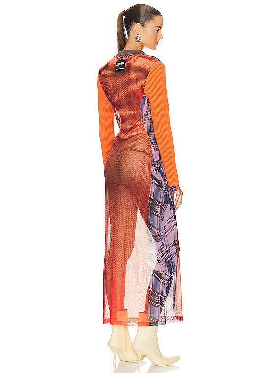 Eye On Design: Orange Shirred Velvet Corset Dress By John Paul