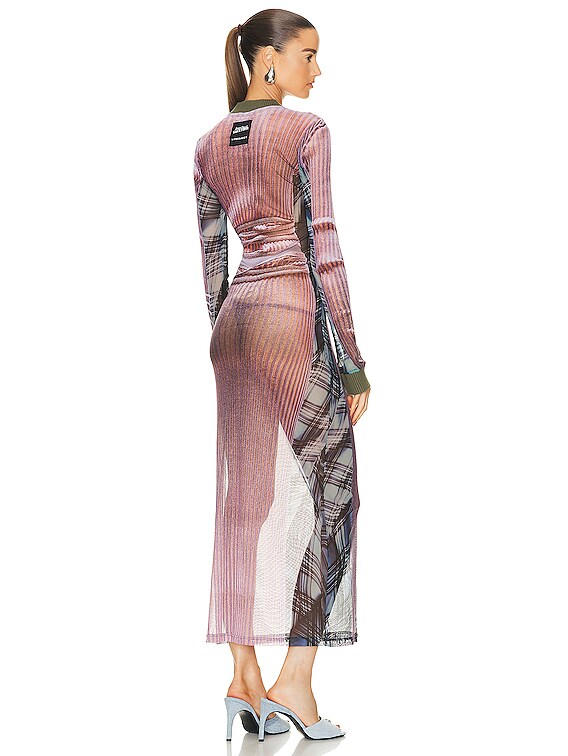 Jean PaulGAULTIERSOLEILトワルドジュイ柄 シアートップス Y/Project x Jean-Paul Gaultier Trompe L'oeil Wrap Knit Maxi Dress