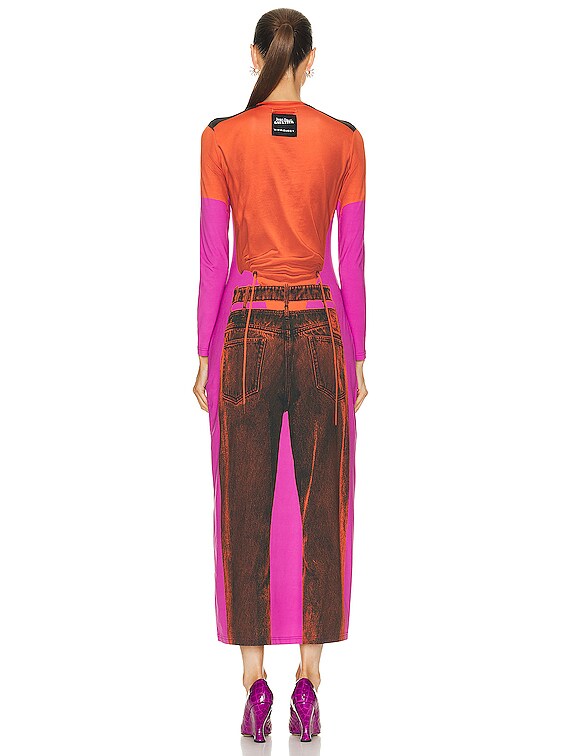 Y/Project x Jean-Paul Gaultier Trompe L'oeil Belt Denim Dress in