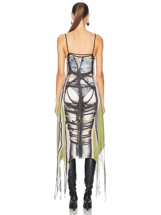 Bondage Print Midi Dress