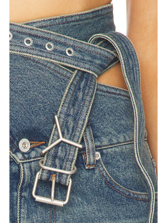 デニム・ジーパン Y/PROJECT 'Wrap Belt' jeans Blue 107PA006 Y/PROJECT ワイプロジェクト FW24 WRAP BELT JEANS / FADED BLUE