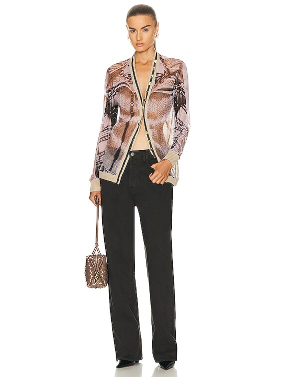 Jean Paul GAULTIER MAILLE 長袖 カーディガン Y/Project x Jean-Paul Gaultier Trompe L'oeil Cardigan in Beige | FWRD