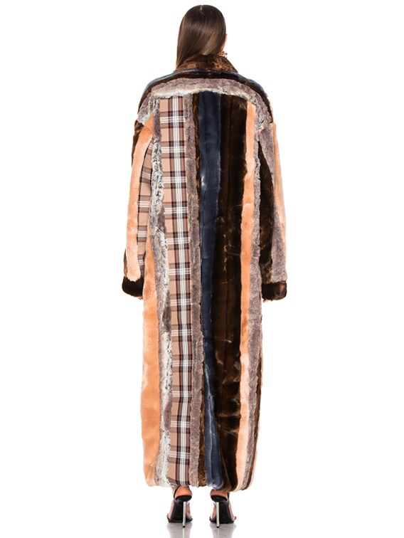 Y/Project Faux Fur Coat in Dusty Pink | FWRD