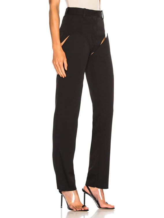 Y/Project Front Cut Tailored Pant in Black | FWRD