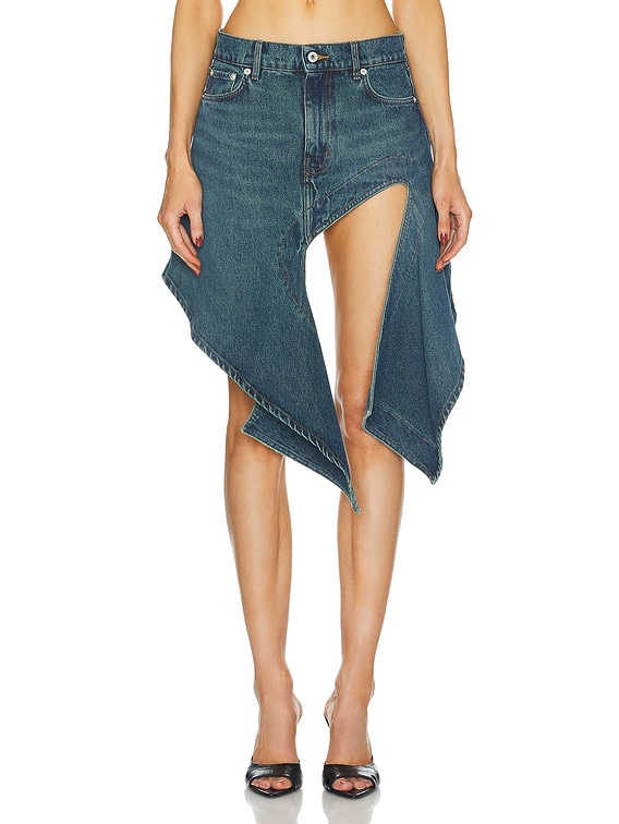 ☆関税込み☆【Y/PROJECT】Cutout denim miniskirt Y/Project Evergreen Cut Out Denim Mini Skirt in Evergreen