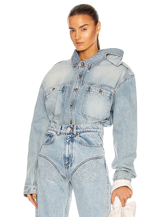 Clip Shoulder Denim Shirt