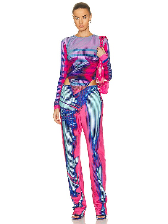 Buy Peonies Flowers Printed Catsuit Blue and Pink Spandex Jumpsuit Unitard  Bodysuit Festival Costume S M L XL Online in India 