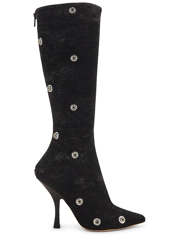 Y/Project Snap Boot in Black Vertical Whiskers | FWRD