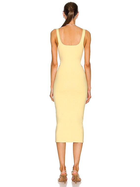 Zeynep Arcay Cutout Knit Midi Dress in Lemon | FWRD Zeynep Arcay Cutout Knit Midi Dress in Lemon | FWRD