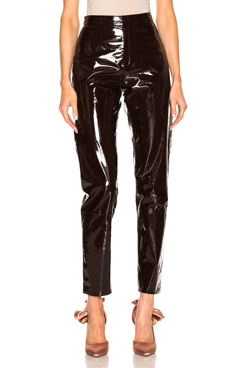 High waisted patent leather pants sale