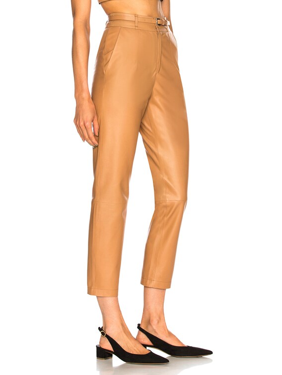 camel leather pants