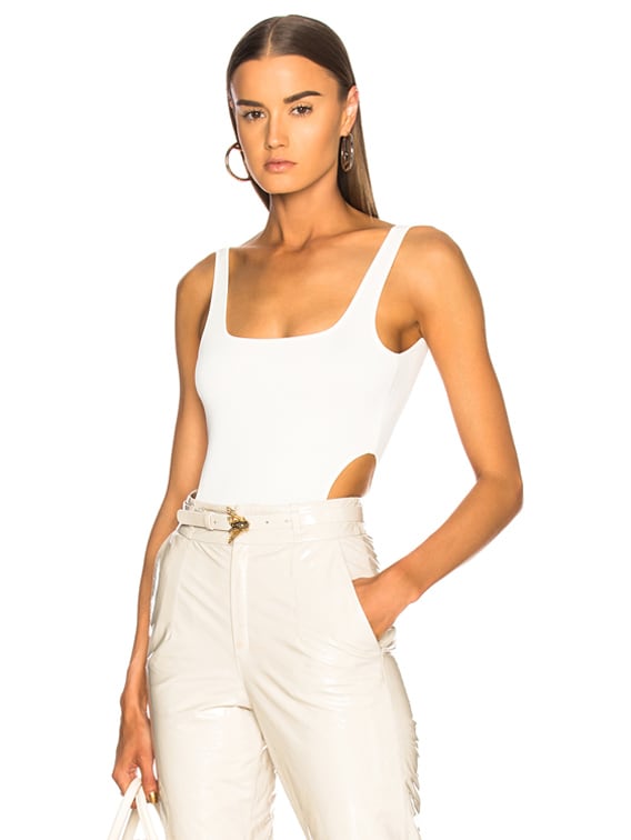 white cut out bodysuit