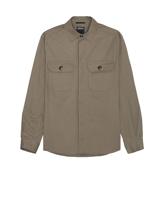 Zegna Premium Cotton Overshirt in Beige | FWRD