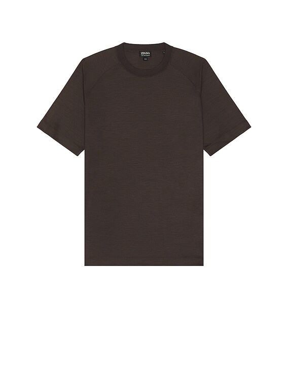 Tシャツ・カットソー Zegna RE7328A5 BCT706 K09 054 HIGH PERFORMANCE T-shirt Zegna High Performance T-Shirt in Dark Brown | FWRD