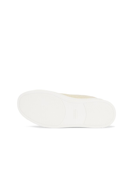 Zegna Triple Stitch Low Top Sneaker in Dust White | FWRD