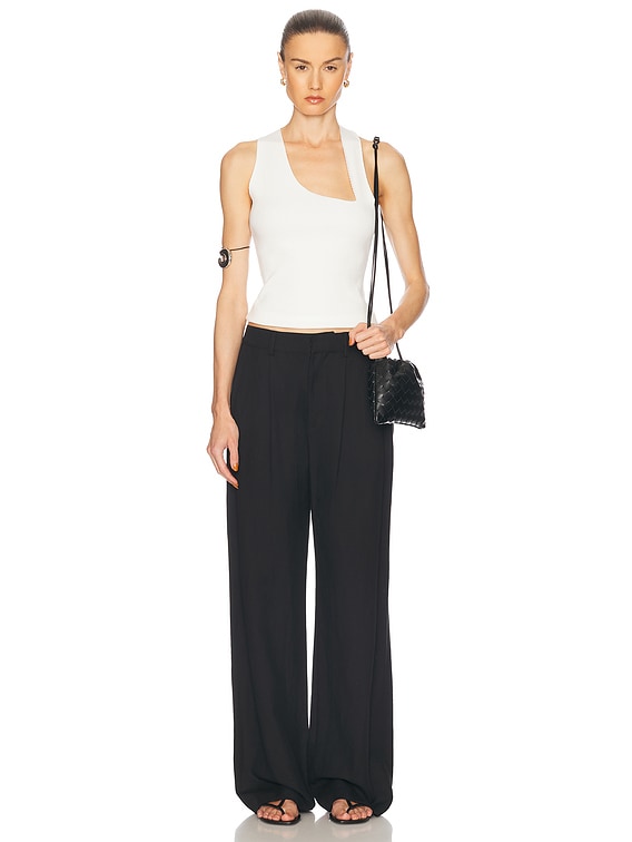 Ziah Asymmetric Racer Tank Top in Off White | FWRD
