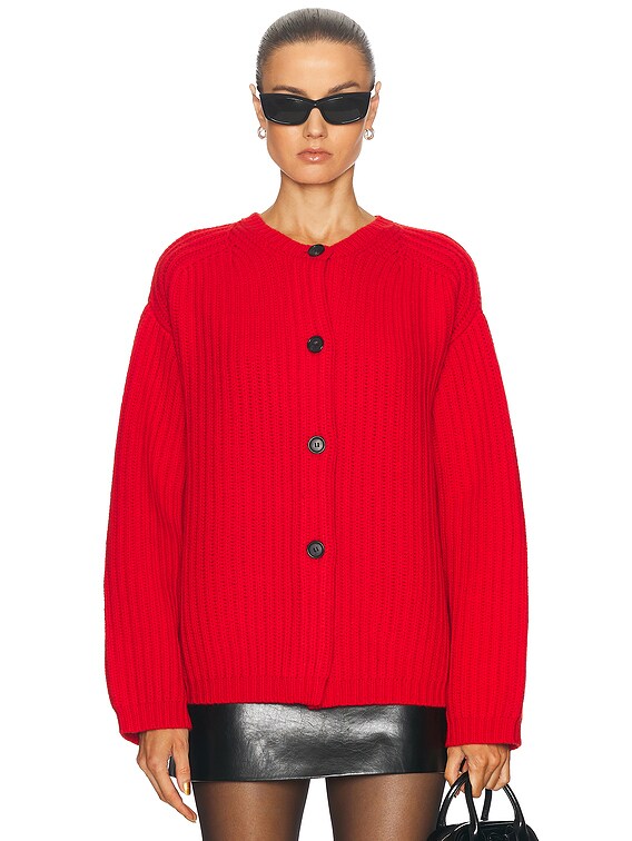 Zankov Masha Cardigan in Ruby | FWRD