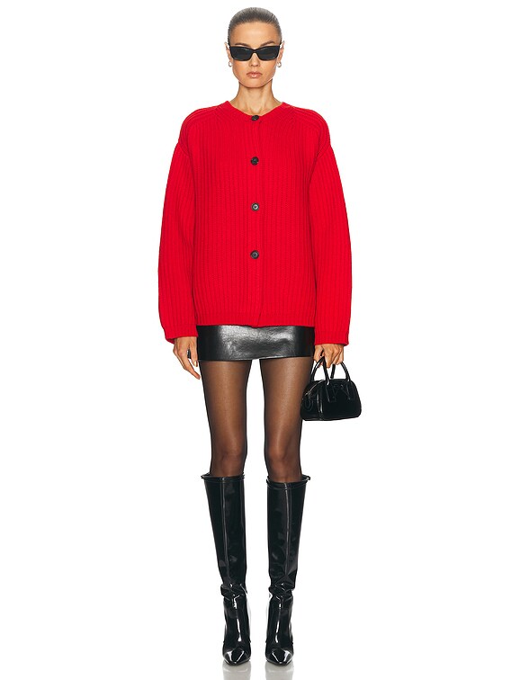 Zankov Masha Cardigan in Ruby | FWRD