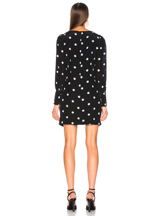 Zimmermann Fleeting Cinched Dress in Black & Sage Dot | FWRD