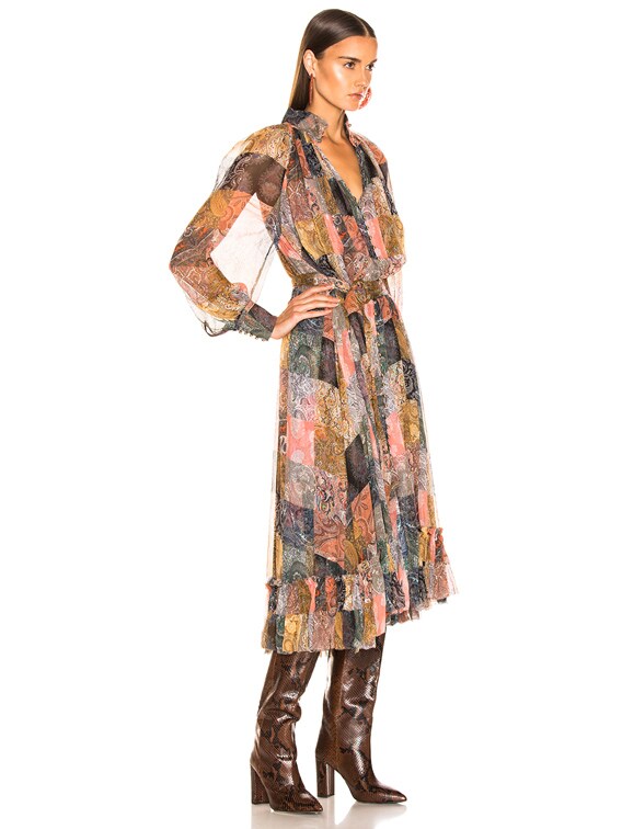 patchwork smock dress