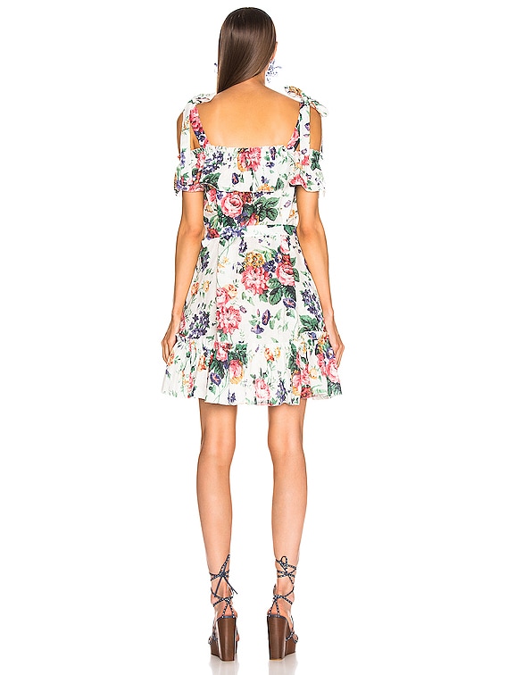 Zimmermann Allia Tie Dress in White Floral FWRD