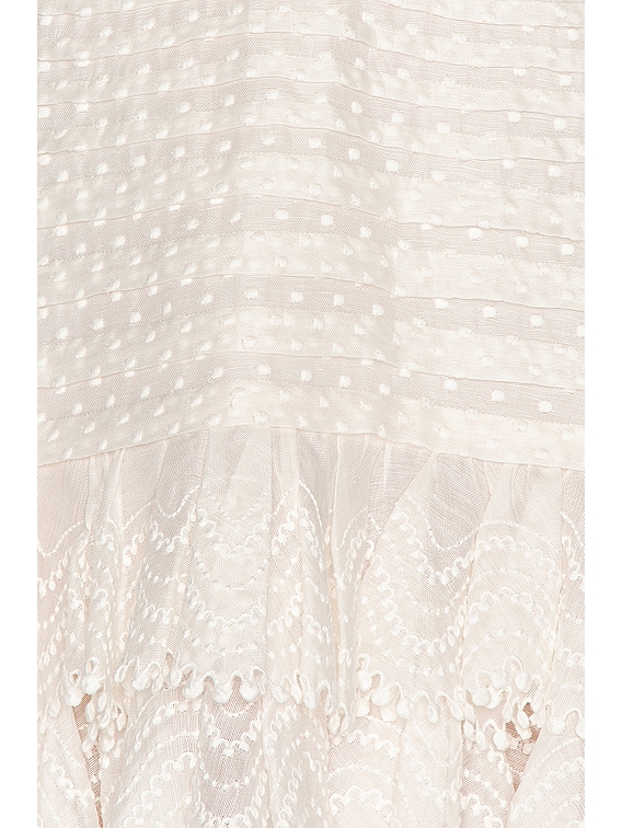zimmermann super eight off shoulder mini dress ZIMMERMANN Super Eight Ruffled Pintucked Mini Dress