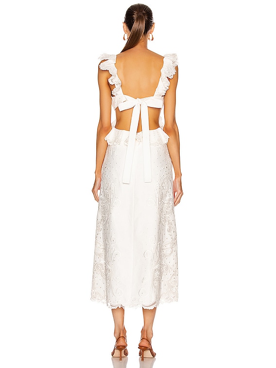 Zimmermann Super Eight Embroidered Dress in Ivory | FWRD