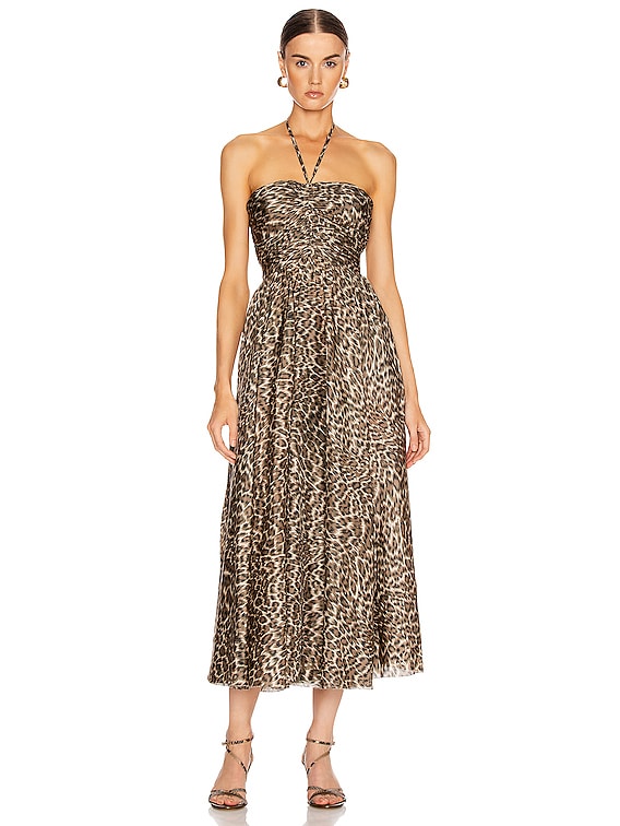 khaki leopard dress