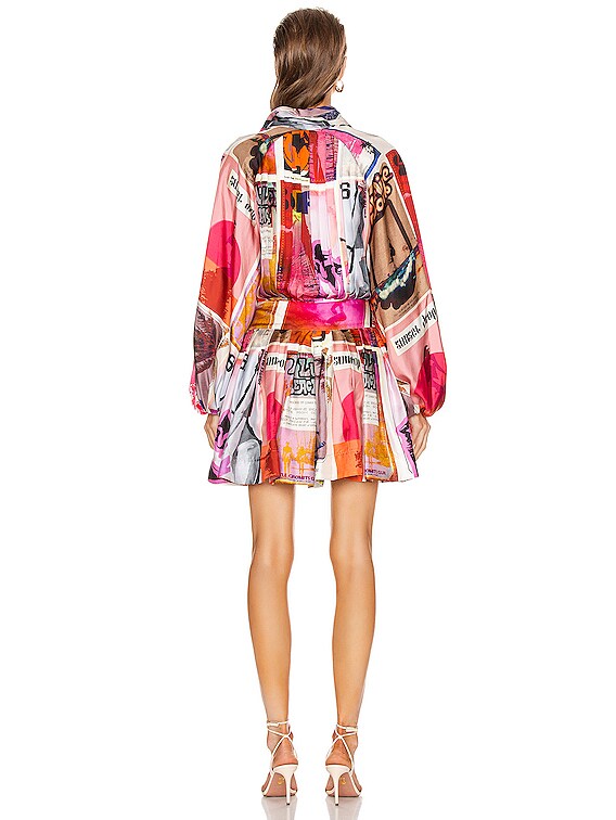 zimmermann wavelength long sleeve mini