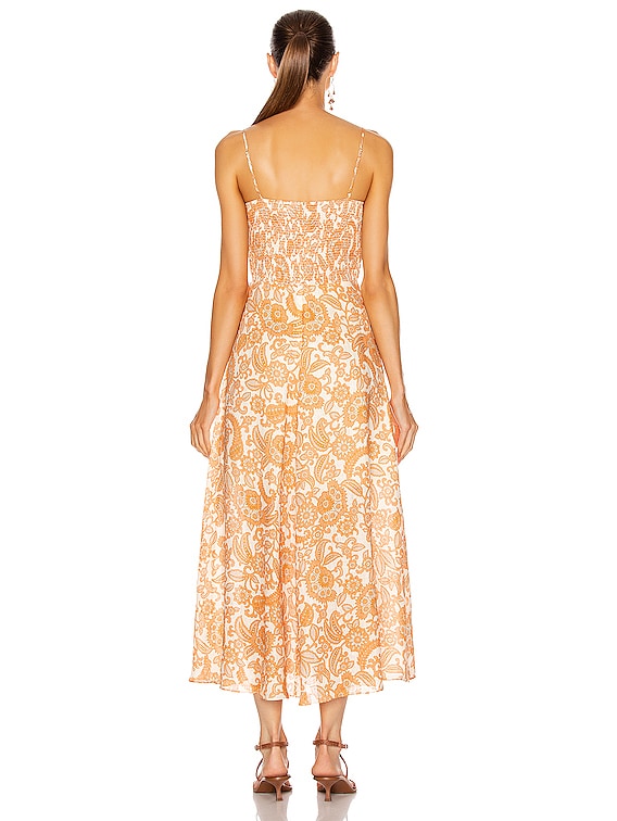 ワンピース Zimmermann DRESS (8066DR25R GAN) Zimmermann Peggy Off Shoulder Tie Dress in Orange Paisley | FWRD